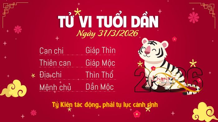 3 Tử vi hàng ngày 31-3-2026 - Tuổi Dần