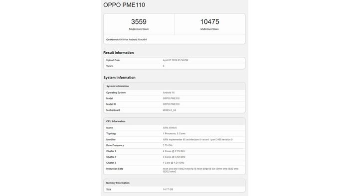 OPPO Find X9s Pro gây ấn tượng với hiệu năng vượt trội trên Geekbench.
