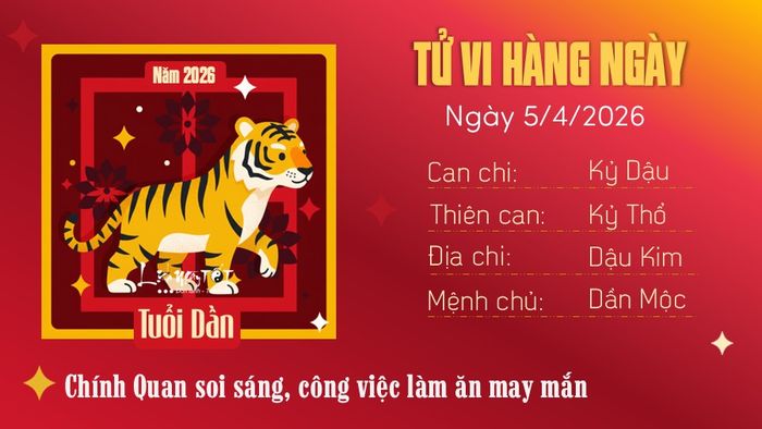 Tử vi hàng ngày 5/4/2026 - Dần