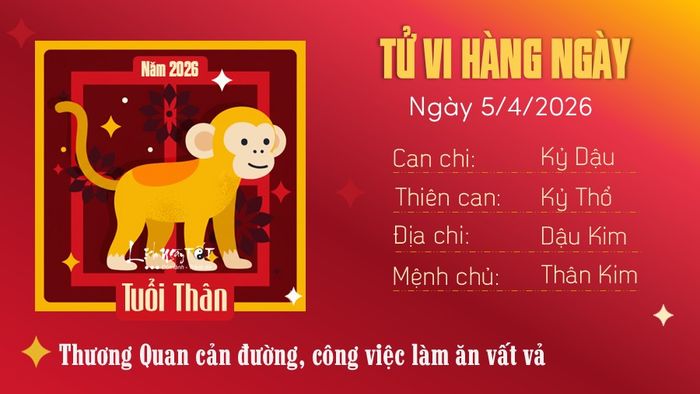 Tử vi hàng ngày 5/4/2026 - Thân