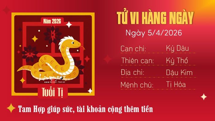 Tử vi hàng ngày 5/4/2026 - Tị