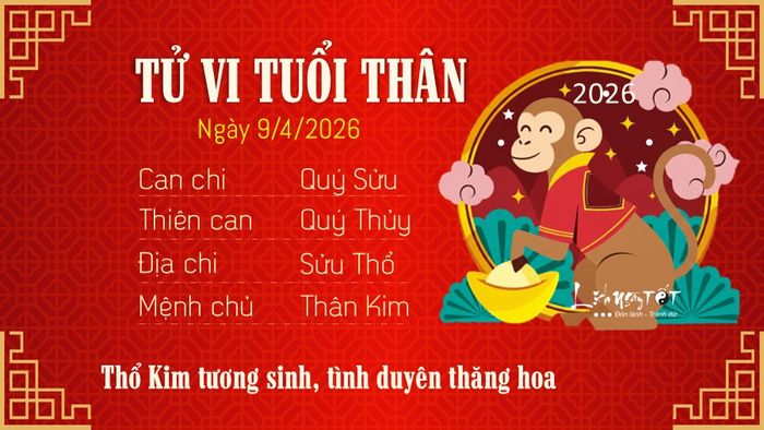 Tử vi hàng ngày 9/4/2026 của tuổi Thân