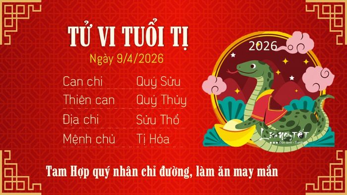Tử vi hàng ngày 9/4/2026 của Tị