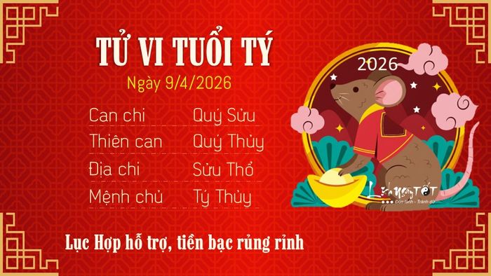 Tử vi hàng ngày 9/4/2026 của tuổi Tý