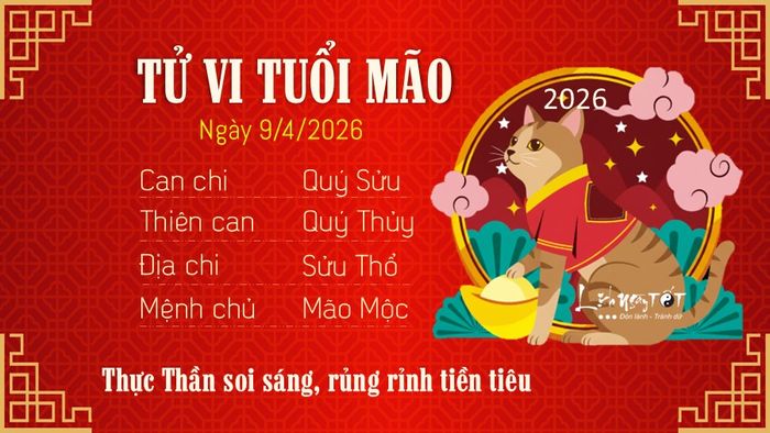 Tử vi hàng ngày 9/4/2026 của tuổi Mão