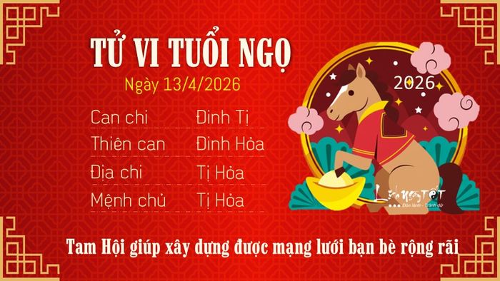 Tử vi hàng ngày 13/4/2026 của 12 con giáp - Ngọ