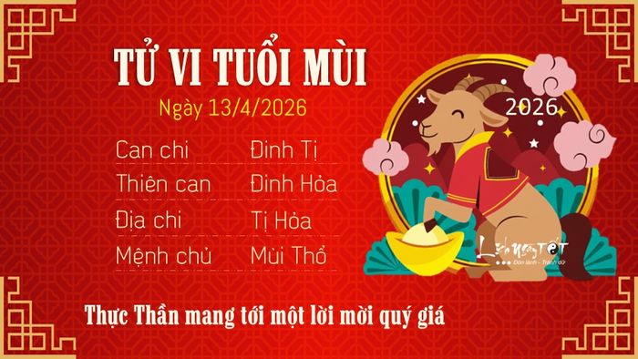 Tử vi hàng ngày 13/4/2026 của 12 con giáp - Mùi