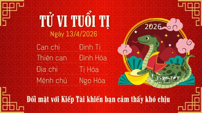 Tử vi hàng ngày 13/4/2026 của 12 con giáp - Tị