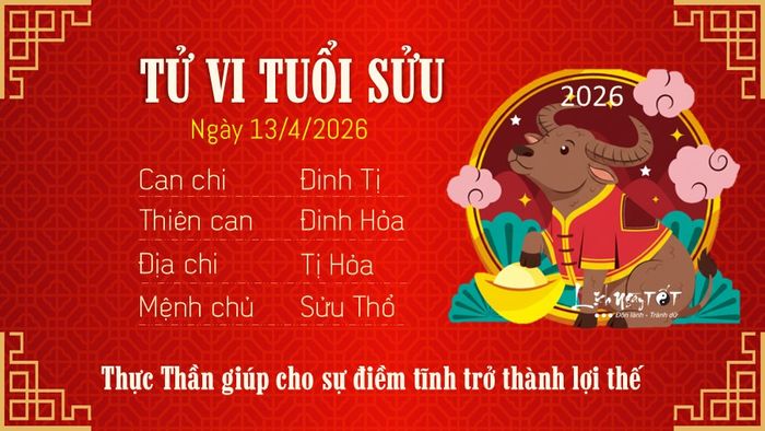 Tử vi hàng ngày 13/4/2026 của 12 con giáp - tuổi Sửu