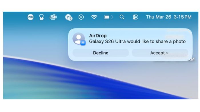 AirDrop trên Galaxy S26