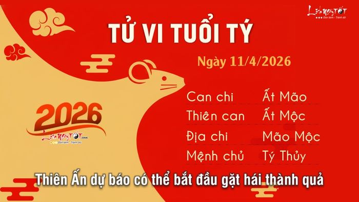 Tử vi hàng ngày 11/4/2026 của 12 con giáp - tuổi Tý