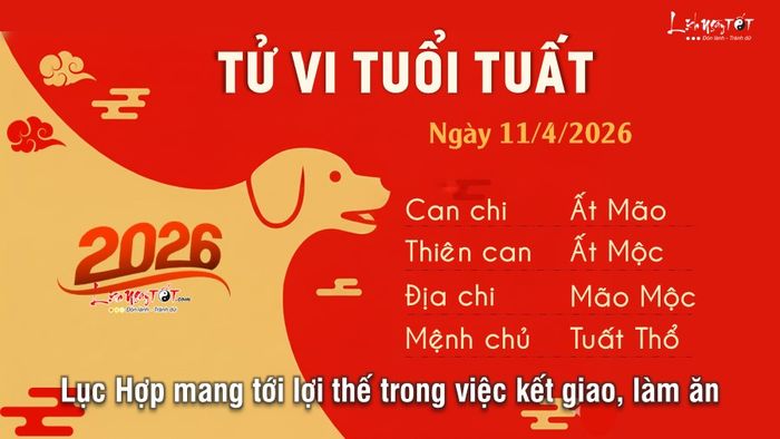 Tử vi hàng ngày 11/4/2026 của 12 con giáp - tuổi Tuất