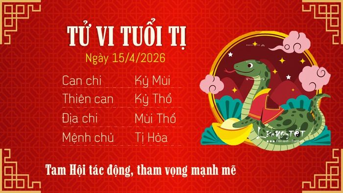 6 Tử vi hàng ngày 15/4/2026 - Tuổi Tị