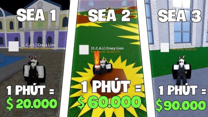 Chiến thuật farm tiền cho từng Sea trong Blox Fruit