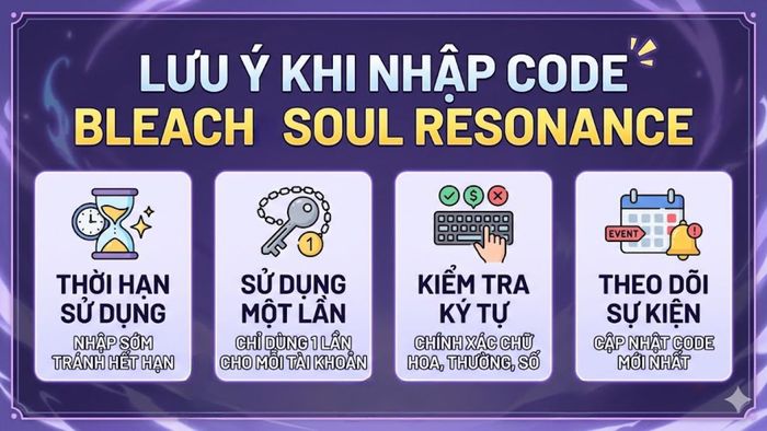 Lưu ý khi nhập mã code Bleach Soul Resonance
