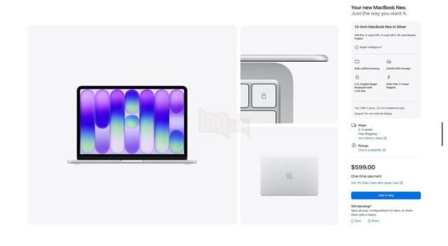Apple MacBook Neo tiếp tục ch&aacute;y h&agrave;ng, giao trễ do thiếu chip A18 Pro 2