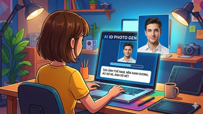 Tổng hợp các câu prompt tạo ảnh thẻ nền xanh từ Gemini