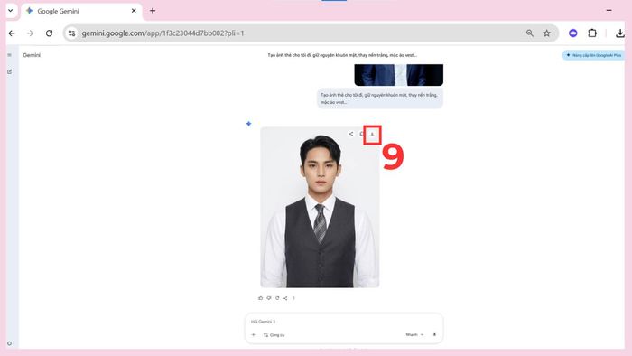 Hướng dẫn tạo ảnh thẻ bằng Gemini - bước thứ 5
