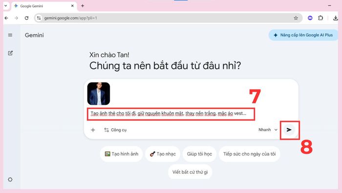 Hướng dẫn tạo ảnh thẻ bằng Gemini - bước thứ 4