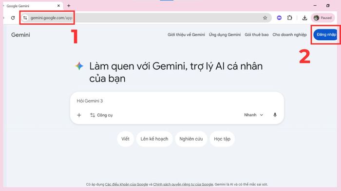 Hướng dẫn tạo ảnh thẻ bằng Gemini - bước đầu tiên