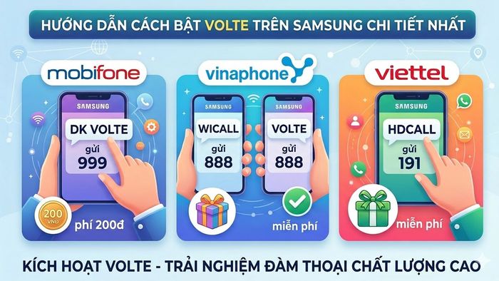 Cách bật VoLTE trên Samsung - Kích hoạt thông qua nhà mạng