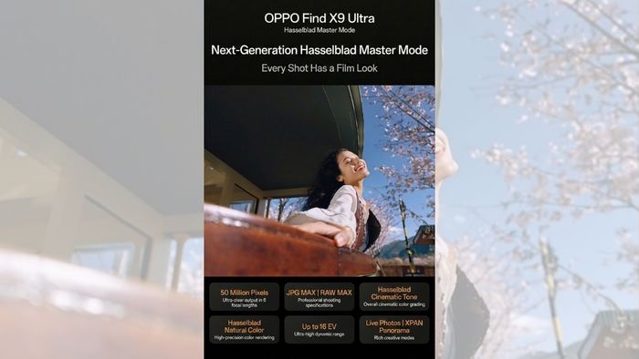 OPPO Find X9 Ultra sẽ được trang bị chế độ Master Mode cải tiến dựa trên Hasselblad.