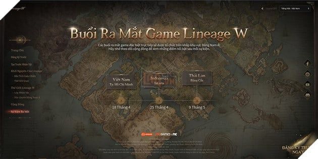 Lineage W thể hiện sự ưu ái dành cho thị trường SEA khi triển khai 3 buổi showcase giới thiệu được tổ chức riêng tại 3 quốc gia trong khu vực