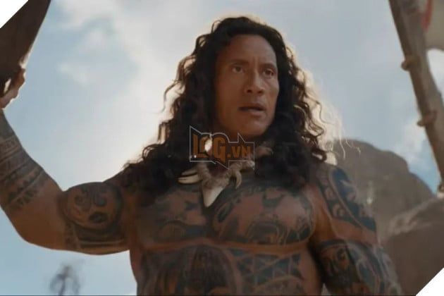 Hình ảnh mô tả tạo hình nhân vật Maui do Dwayne Johnson đảm nhận trong phiên bản live-action Moana.