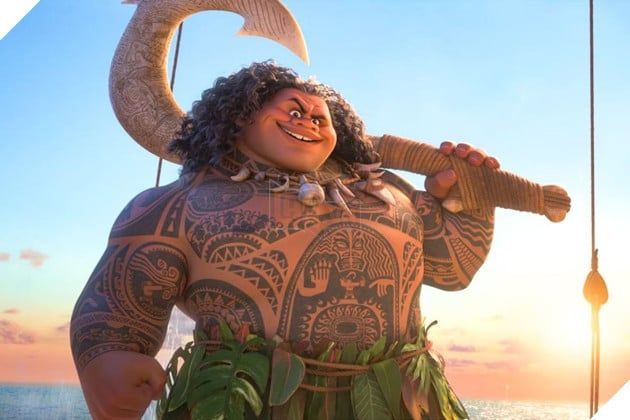 Hình ảnh về nhân vật Á thần Maui trong phiên bản phim hoạt hình gốc.