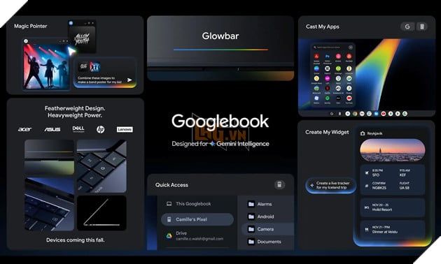 Googlebook ra mắt: dòng laptop cao cấp mới của Google dành cho người dùng Android