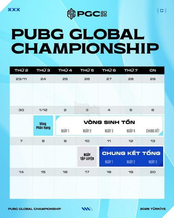 PUBG Global Championship 2026 tiếp tục hành trình đến Istanbul, nơi 32 đội tuyển mạnh nhất thế giới cạnh tranh ngôi vô địch toàn cầu 2