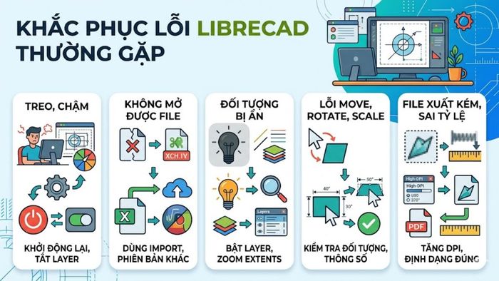 Những lỗi thường gặp khi sử dụng LibreCAD và cách khắc phục