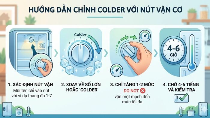 Cách chỉnh Colder trong tủ lạnh đúng cách