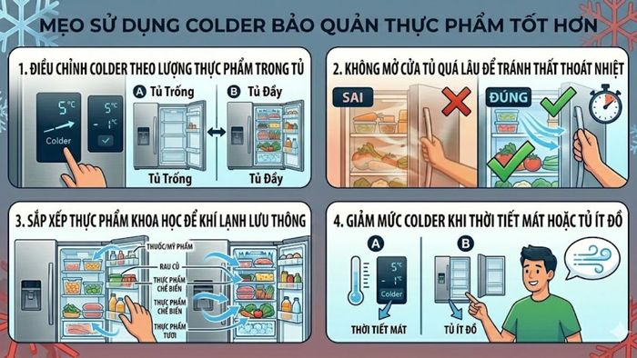 Mẹo khai thác Colder giúp bảo quản thực phẩm luôn tươi ngon