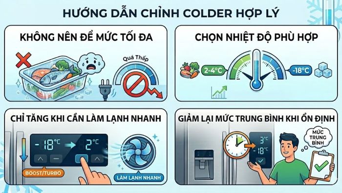 Cách điều chỉnh Colder trong tủ lạnh sao cho đúng cách