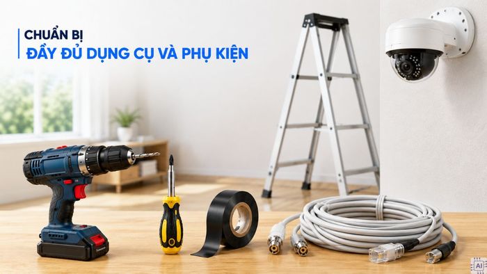 cách lắp camera trong nhà bước 1