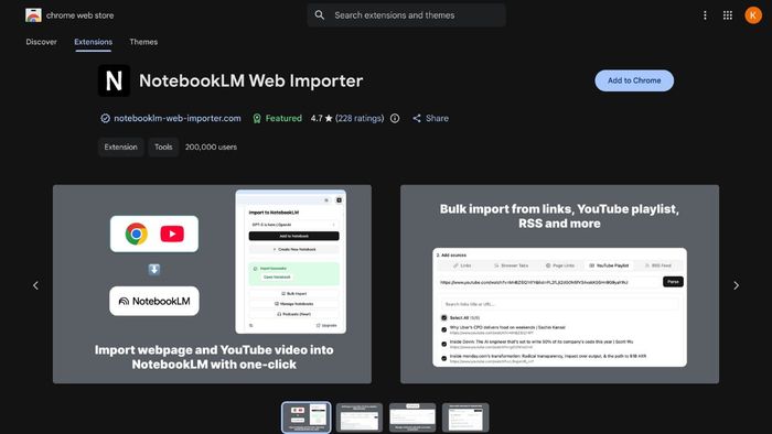Công cụ nhập dữ liệu Web dành cho NotebookLM