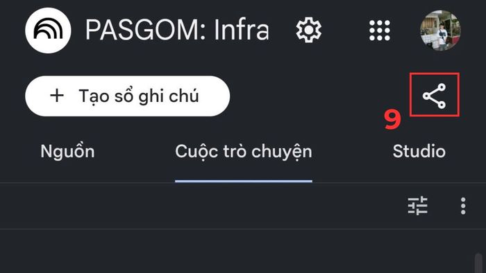 Hướng dẫn chia sẻ NotebookLM trên điện thoại: Bước 4