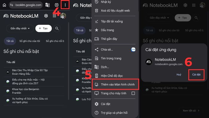 Hướng dẫn chia sẻ NotebookLM trên điện thoại: Bước 2