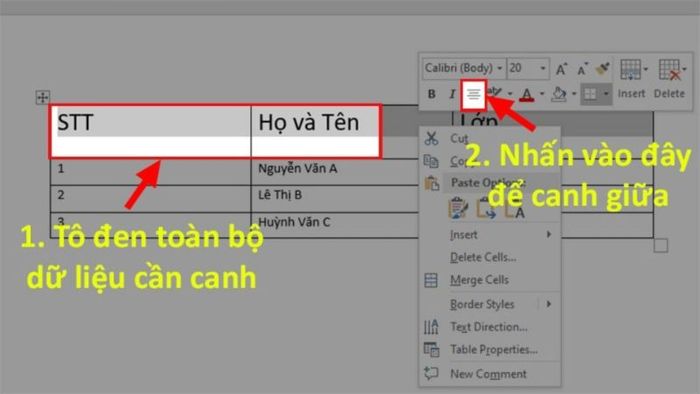 cách căn giữa ô trong Word số 13