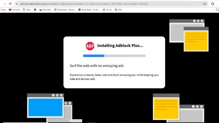 Adblock Plus sẽ tự động cài đặt trong Chrome của bạn.