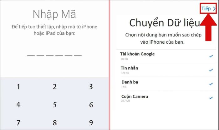 Thực hiện nhập mã xác nhận