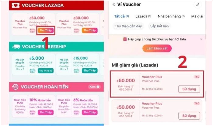 Cách thực hiện săn mã giảm giá Lazada trên ứng dụng