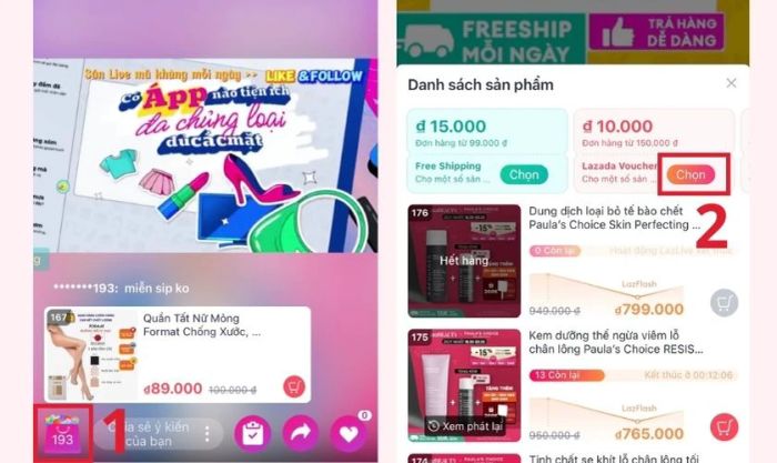 Cách thực hiện săn mã giảm giá Lazada qua livestream