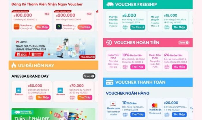 Các loại mã giảm giá dạng thu thập