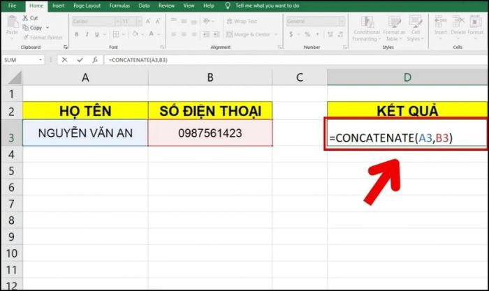 Hàm CONCATENATE trong Excel: Hướng dẫn nhanh cách ghép chuỗi dữ liệu ...