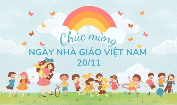 Ảnh bìa đẹp nhất, chúc mừng Ngày 20/11 theo phong cách dễ thương và đầy ấm áp.