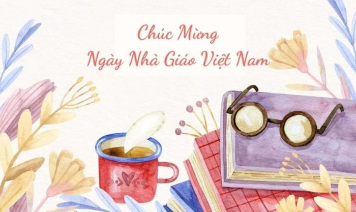 Ảnh bìa chúc mừng Ngày 20/11 đẹp mắt với hình ảnh cặp sách gợi nhớ đến không khí học đường.
