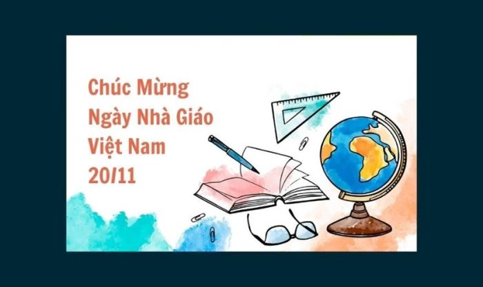 Ảnh bìa chúc mừng Ngày 20/11 đẹp mắt, với hình ảnh quả địa cầu, thể hiện sự kết nối toàn cầu trong ngày đặc biệt này.