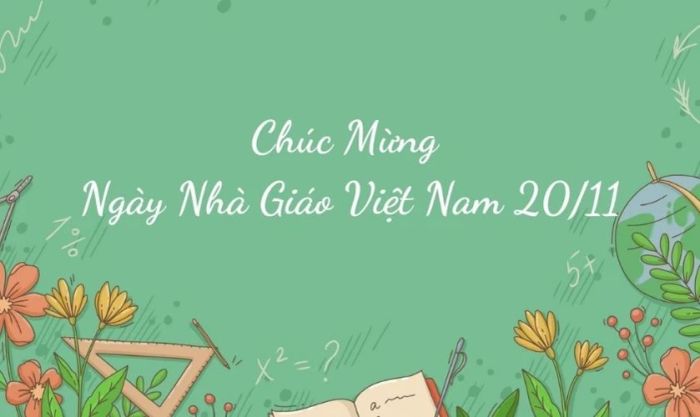 Ảnh bìa chúc mừng Ngày 20/11 đẹp mắt với sắc xanh ngọc tươi mới, tạo nên không gian hài hòa và dễ chịu.